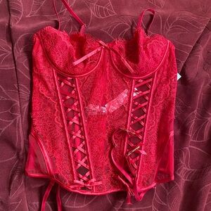 Victoria’s Secret Red Lace Corset Top
